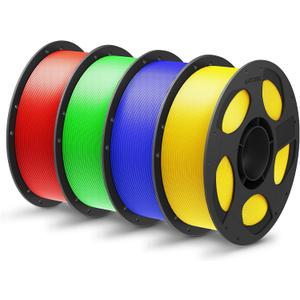 ANYCUBIC PLA Plus (PLA+), RFID 3D Printer Filament 1.75mm Bundle, High Toughness, Dimensional Accuracy +/- 0.02mm, 4 Pack 1KG Spool Reusable Red, Green, Blue, Yellow