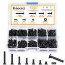 380 Pcs M3 Black Flat Head Machine Screws and Hex Nuts Kit Carbon Steel Countersunk Head Phillips Screws Bolts Assortment,M3 x 4mm/ 6mm/ 8mm/ 10mm/ 12mm/ 16mm/ 20mm