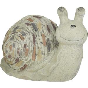 Deco 79 Polystone Snail Indoor Outdoor Garden Sculpture, 12" x 7" x 8", Gray