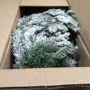 6 FT Pre-Lit Slim Christmas Tree Flocked Xmas Decoration 11 Modes 250 LED Lights