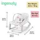 Ingenuity Keep Cozy 3-in-1 Grow with Me Vibrating Baby Bouncer Seat & Infant to Toddler Rocker, Vibrations & -Toy Bar, 0-30 Months Up to 40 lbs (Pink Burst)