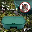 Exterminators Choice Large Rat Bait Station Box with 1 Key - Plastic, Green Heavy-Duty Weather-Resistant Outdoor Bait Station - Discreet Green Box with Lockable Holder