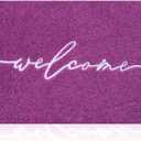 AAZZKANG Purple Outdoor Mat Front Door Entrance Indoor Welcome Doormat Large 24"x36" Anti Slip Rubber Door Mat,Trap Dirt Easy to Clean