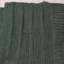 Douceur Christmas Green Throw Blanket for Bed, Soft Cozy Lightweight Stripe Pattern Knitted Throw Blanket for Sofa, Living Room Gift, 50"X60"
