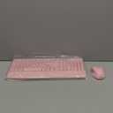 MEETION Wireless Keyboard and Mouse, Full-Sized Cordless Keyboard with Wrist Rest, 3 DPI Adjustable Mouse, Keyboard and Mouse Set with 2.4GHz USB Receiver, for PC/Computer/Laptop/Windows/Mac, Pink