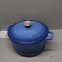 Mueller 6qt Enameled Cast Iron Dutch Oven, Heavy-Duty Casserole and Braiser Pan with Lid and Knob, Safe for All Cooktops, Aqua Blue