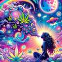 wmpikd Hippie Hippy Girl Diamond Art Painting Kits for Adults 5d DIY Trippy Cool Girl Gem Art Kit for Beginners Round Full Drill Paint with Diamonds Crafts Home Wall Decor Gifts 12x16 Inch (Y118-30X40)