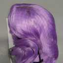 Purple Wig with Bangs Short Light Purple Wigs for Women, Lavender Purple Bob Wavy Wig Synthetic Cosplay Wigs for Party Halloween Party