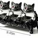 2026 Handcrafted Witchy Cat Apothecary Spice Jars, 3-Piece Set with Cat Lids, Vintage Witchcore Kitchen Decor for Salt, Pepper, Herbs, and Tea Leaves