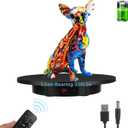 Motorized Rotating Display Stand, Rechargeable Rotating Platform 330 Lbs Load 360 Degree Mute Remote Control Angle Speed Electric Rotating Turntable for Photography Products Live Video Show, Black