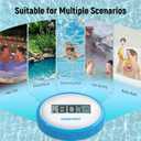 Wireless Digital Pool Thermometer Floating, Easy-to-Read Display, IPX8 Waterproof Indoor/Outdoor Sensor for Hot Tubs, Swimming Pools, Ponds & Aquariums,Mint Blue, 2 Pack