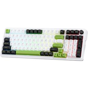 Redragon K686 PRO 98 Keys Wireless Gasket RGB Gaming Keyboard, 3-Mode PBT Mechanical Keyboard w/Hot-Swap Socket, Dedicated Knob Control & 5-Layer Noise Dampening, Custom Linear Switch (GreenFlash Genji)