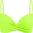 Aqua Eve Women Underwire Bikini Top Only - 2025 Push Up Swim Top Padded Bra Swimsuit (Large, Neon Green)