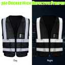 EBOOT 10 Pack Safety Vests with Reflective Strips, High Visibility Vest for Construction, Volunteers, Event Staff, Running