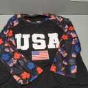 American Flag Shirts for Women Patriotic Tshirts 4th of July Shirt Girls USA Outfits Stars Stripes Tee Tops, Large