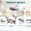 2026 Upgraded Extended KitchenAid Flour Funnel Attachment for Stand Mixer, Add While Mixing Without Stopping, No Flour Explosion, Platinum-Cured Food-Grade Silicone, Foldable, Dishwasher Safe(White)