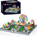 Mould King Large Amusement Park Building Set, DIY Eight-Major Electric Model Kits Include Ferris Wheel, Carousel, etc, Modular Design, Collectible Home Decoration for Teens, Adults(5220 Pcs)
