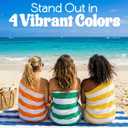 Utopia Towels Pack of 4 Cabana Beach Towels, Oversized 30 x 60 Inches Cotton Beach Towel Set, Smooth Ring Spun Texture for Pool and Swim Days, Modern Striped Design Bath Towels