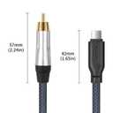 3FT USB c to Coaxial Cable Male Type-c to Digital coaxial Audio Interface Adapter, It can Output 32-bit/384kHz Digital Audio Signals for dac amp Sound Preamp Amplifier