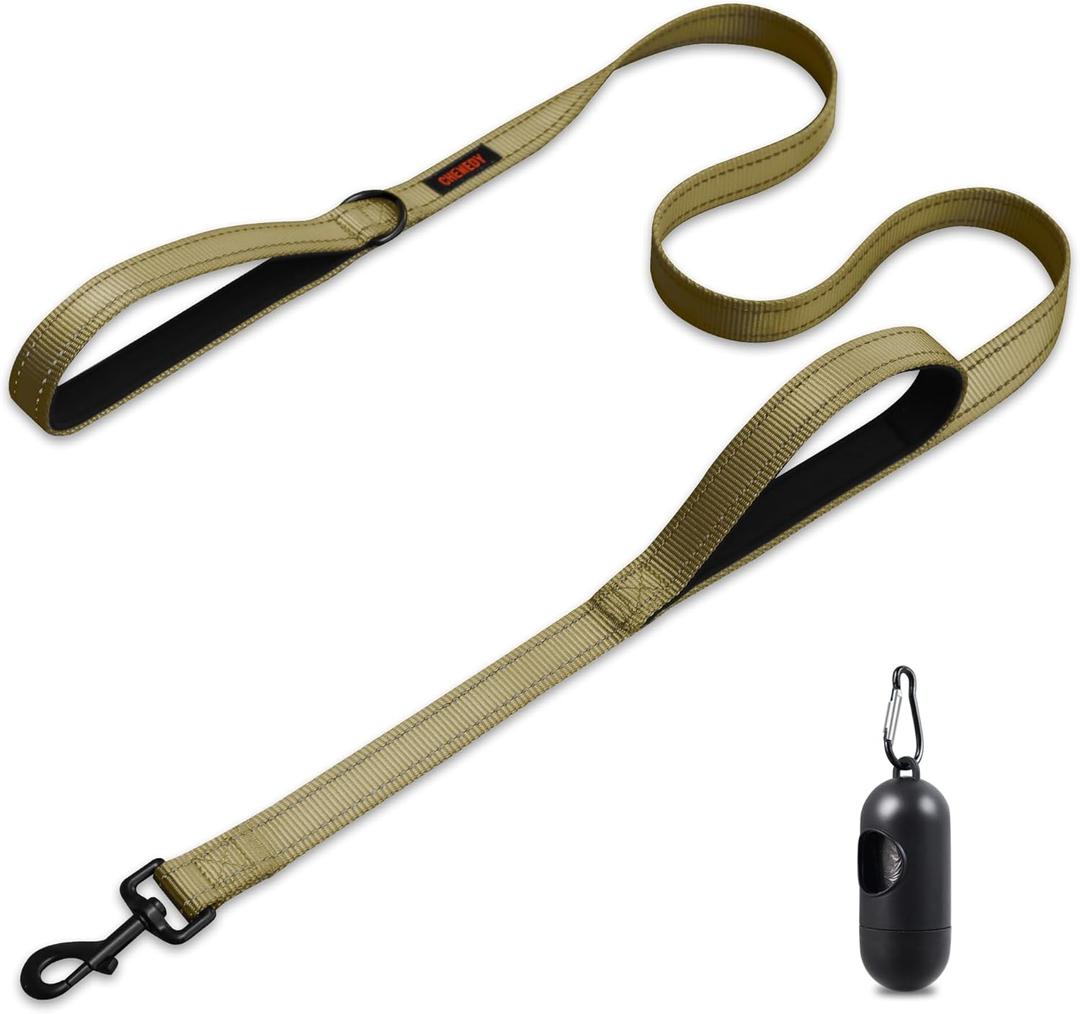 Heavy Duty Dog Leash, Leashes for Large Breed Dogs, Double Handle Dog Leash, Reflective Training Lead, Perfect for Medium to Large Dogs(5FT,Deep Green) (60 Inch\5FT)