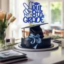 Calarjeta Out 8th Grade Cake Topper, 8th Grade Grad Cake Topper, Class of 2024 8th Graduation, Eighth Grade Graduation Party Decorations Blue Glitter