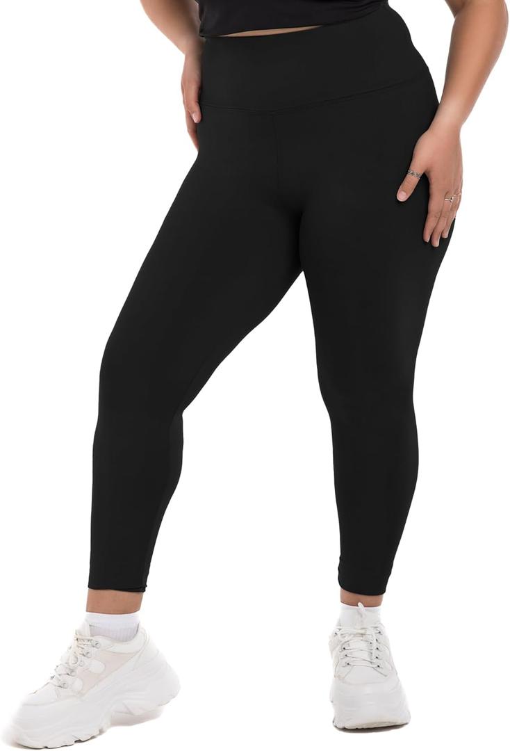 SINOPHANT Plus Size Leggings for Women, High Waisted Tummy Control Buttery Super Soft Black Yoga Pants for Workout Running (XX-Large)