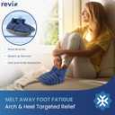 REVIX Microwavable Booties for Cold Feet Moist Heat Therapy, Heated Slippers Women & Men for Soothing Cold Foot, Microwavable Foot Warmers, Non-Slip Sole & Adjustable Fit, Navy S
