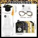 6 Sets Plastic Graduation Jar Centerpieces Graduation Table Decoration with LED Lights Class of 2026 Gift, Fillable Light Bulb Candy Containers for College High School Congrats Grad Party Decoration