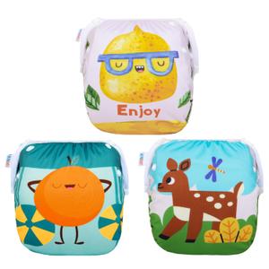 ALVA 3-Pack Reusable Swim Diapers (Small, 10-19 lbs) - Adjustable, Waterproof, Unisex Incontinence Protector for Baby Boys & Girls - Eco-Friendly, Fashionable Design