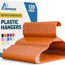 Plastic Clothes Hangers  Heavy Duty Hanger Set, for Organizing Clothes, Dresses, and Coat, Holds Up to 5 lbs, Space-Saving Hangers with Non-Slip Shoulder Grooves, Pack of 120, Brown