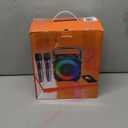 Karaoke Machine, Portable Bluetooth Speaker with 2 Wireless Microphones for Adults & Kids with Lights, Karaoke Microphone with PA System Supports USB/TF/REC/FM/AUX for Home Party Home System Packages (Black)