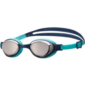 ARENA Unisex Kids Junior Air Mirror Swim Goggles for Swimming Ages 6 to 12 Air Seals Anti-Fog Coated Lens Adjustable Strap (Silver/Navy/Water)