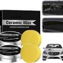 Titanium Ceramic Wax Cream for Cars,Advanced Car Coating & Polishing Wax,Strong Protection & Long-Lasting Shine,Waterless Ceramic Spray Wax,Safe for All Paint,Includes Microfiber Sponge (2 PCS)