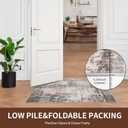 Non Slip 69 Area Rug for Bedroom, Abstract Rug Soft Washable Carpet for Living Room Dinning Room Home Office Brown Multi