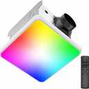 Fitop Bathroom Exhaust Fan with Light, Fits 9.45 Inch Opening | 120 CFM,Quiet 1.2 Sones, Remote Control, 7 RGB Mood Lighting, 1300LM LED, 3CCT & Night Light, No Attic Access Install, ETL