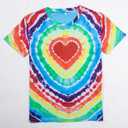 Pride Shirt Women LGBTQ Equality Shirts Rainbow Shirt Heart Graphic Tees Casual Summer Short Sleeve Tops (Medium, Multicolor-1)
