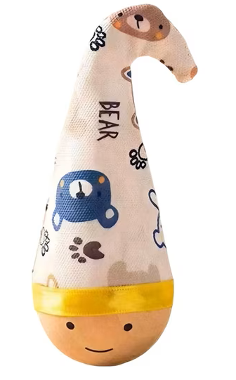 Wooden Interactive Cat Toy, 2-Pack Natural Beechwood Wobble Tumbler for Indoor Cats & Small Dogs, Self-Righting Weeble Toy with Colorful Feathers, Silent Battery-Free Play for Solo Exercise