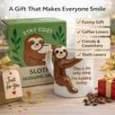 Funny Sloth Hug Coffee Mug - Cute Sloth Gifts For Coworkers Women & Men - White Elephant Gifts for Adults, Funny Office Present