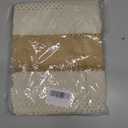 Macrame Table Runner, 87 x 14 Inches, Cotton Crochet Design with Tassels, Beige and White, Bohemian Farmhouse Style