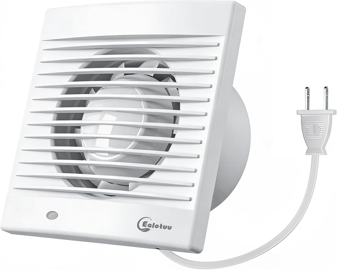 6'' Bathroom Exhaust Fan, Wall and Window Mounted Ventilation Fan, IPX2, 35dB Low Noise Quiet Operation, 18W, 188CFM, 6 Inches Duct with Plug, Fit for Bathroom, Living room, Kitchen, Garage