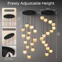 Black Alabaster High Ceiling Chandelier - 14-Light Natural Luxury Warm Glow
Modern Spanish Stone Pendant with Included G9 Bulbs 3 Color Settings for Dining Living Room Foyer Entryway Staircase