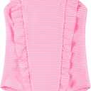 LIZENS Girls Swimsuit Kids Scalloped One Piece Ruffle Swimsuit Girls Swimwear Print 5-6T