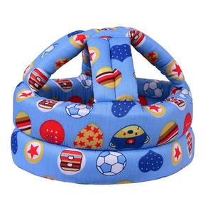 TORASO Baby Helmet, Baby Infant Head Helmet for Crawling, Head Cushion Bumper Bonnet, Soft Headguard for Toddler Learning to Walk, Blue Footballs (1)