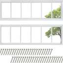 2 Pack Shed Windows, 10"x35" Transom Window Fixed Design with Tempered Glass for Shed, Chicken Coop, Playhouse, Household, Garage, Barns (White)