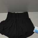 Ruffle Skirt Overlay Athletic Shorts for Women - High Waisted Flowy for Workout Running Tennis with Zip Pocket, Black, Size Small