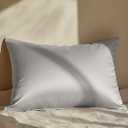 Mellanni Pure Silk Pillowcase Standard Size - Perfect for Hair and Skin, Preventing Wrinkles - Easy Care - Naturally Cooling Silk Pillow Cover with Hidden Zipper (Standard, Light Gray)