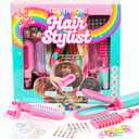 Just My Style All-in-One Hair Stylist, 4-in-1 Styling Tool with Gem Stamper, Beader, Chalk, and Brush - Fun Hair Accessories for Girls 8-12 (Multi)