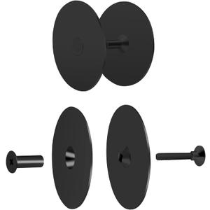Door Hole Cover Plate,2-5/8" Diameter Round Deadbolt Cover Plate,Matte Black Door Knob Hole Cover Plate Door Hole Filler Plate for Home Security-2 Pack