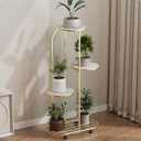 Iron Art Indoor Home Floor Standing Mobile Multi-Layer Plant Stand, Living Room Luxury Decorative Flower Rack, Simple Iron Storage Shelf, Plant Holder, Tiered Plant Stand