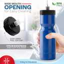 50 Strong Sports Water Bottles Reusable 22 oz BPA-Free Plastic Bottles with Pull Top Cap Made in USA Top Rack Dishwasher Safe Fits Most Bike Cages Brand